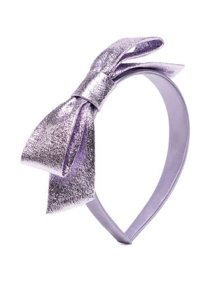 Hucklebones London metallic-effect bow-detail headband - Purple