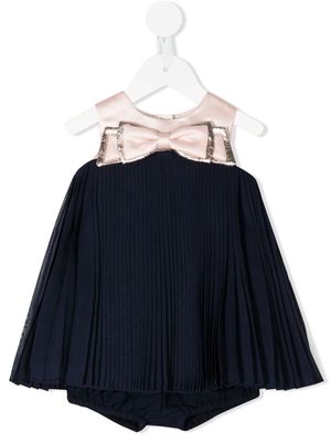 Hucklebones London pleated trapeze-shaped dress and bloomers - Blue