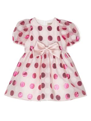 Hucklebones London polka dot-print puff-sleeve dress - Pink