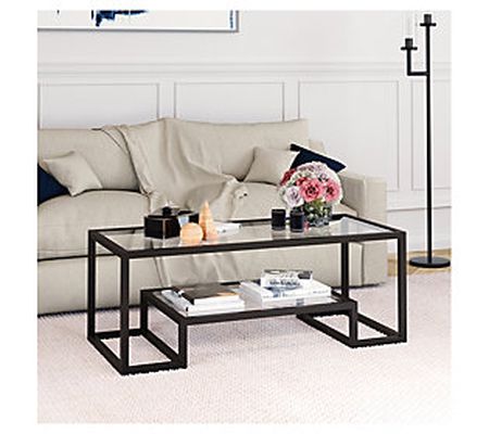 Hudson & Canal Athena 45" Coffee Table With Bot tom Shelf