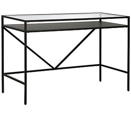 Hudson & Canal Baird 46" Office Desk with Glass Top