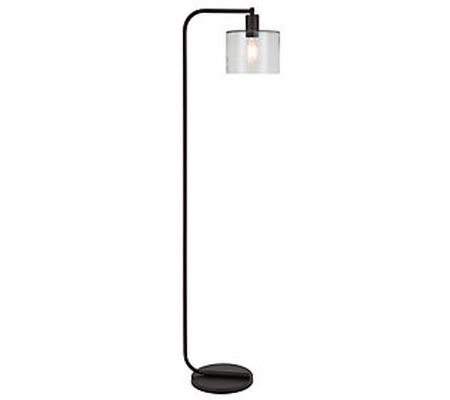 Hudson & Canal Cadmus Chic Floor Lamp with Seed ed Glass Shade