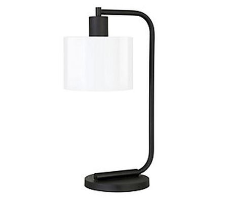 Hudson & Canal Cadmus Modern Table Lamp with Gl ass Shade