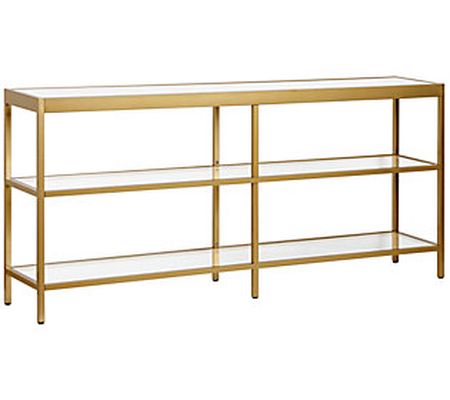 Hudson & Canal Home 64" Console Table with Glas s Shelves