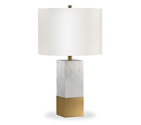 Hudson & Canal Lena Carrara-Style Marble Tablet op Lamp