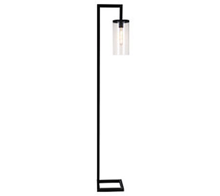 Hudson & Canal Malva Modern Floor Lamp With See ded Glass Shade