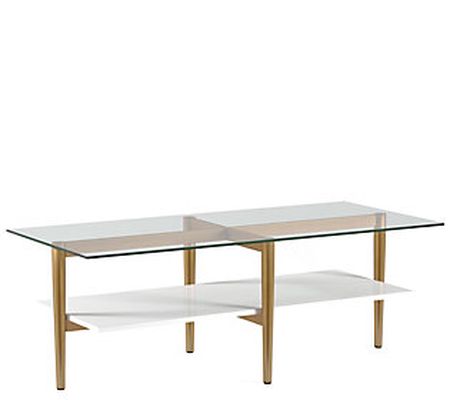 Hudson & Canal Otto Chic Coffee Table with Glas s Top