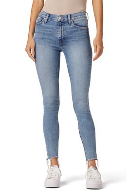 Hudson Jeans Barbara Frayed High Waist Super Skinny Jeans in Peace Of Me