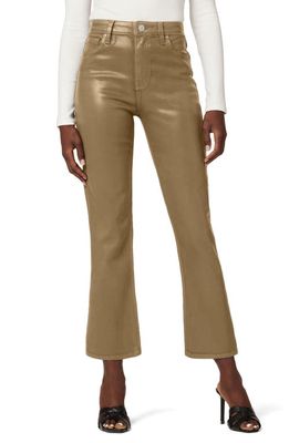 Hudson Jeans Blair Coated High Waist Crop Bootcut Jeans in Camel