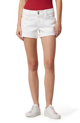 Hudson Jeans Croxley Rolled Hem Denim Shorts in White