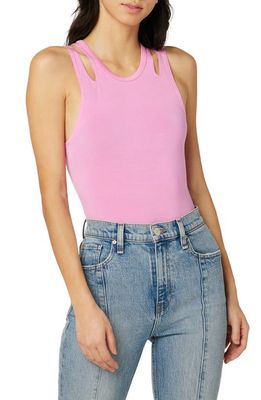 Hudson Jeans Cutout Sleeveless Bodysuit in Fuchsia Pink