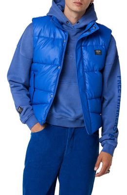 Hudson Jeans Faux Leather Puffer Vest in Royal