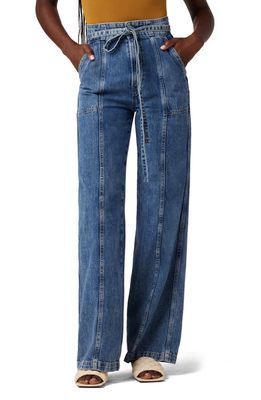 Hudson Jeans High Waist Wide Leg Denim Trousers in Indigo Waters