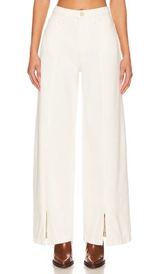 Hudson Jeans James High Rise Wide Leg in Ivory
