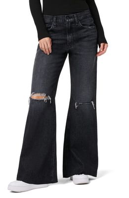 Hudson Jeans Jodie Ripped High Waist Flare Jeans in Faded Noir