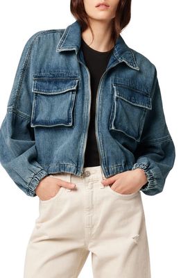Hudson Jeans Military Crop Denim Jacket in Dozen Roses