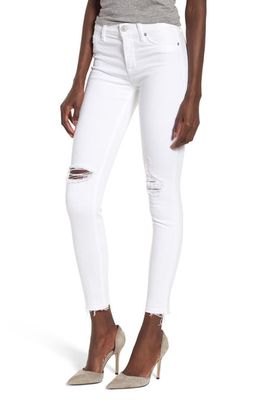 Hudson Jeans Nico Ankle Super Skinny Jeans in Optical White Destructed
