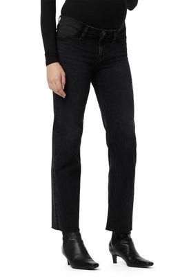 Hudson Jeans Remi Raw Hem Ankle Straight Leg Maternity Jeans in Fade To Black