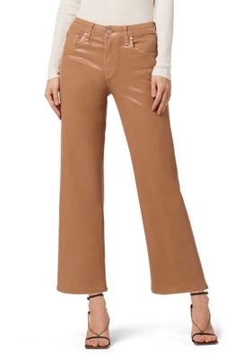 Hudson Jeans Rosie Coated High Waist Ankle Wide Leg Jeans in Tobacco Brown Coat
