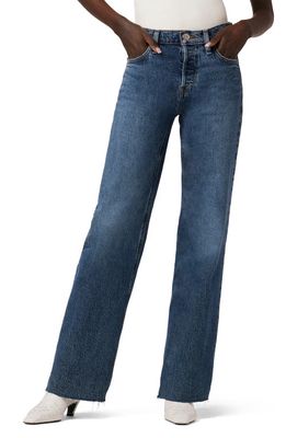 Hudson Jeans Rosie High Waist Raw Hem Wide Leg Jeans in Apollo