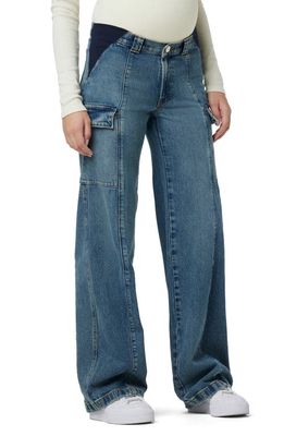 Hudson Jeans Wide Leg Cargo Maternity Jeans in Deep Indigo