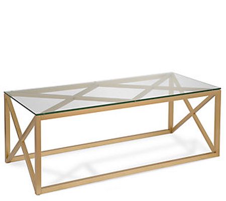Hudson&Canal Dixon Rectangular Coffee Table W X -Shaped Sides