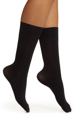 Hue 3-Pack Opaque Stretch Nylon Socks in Black