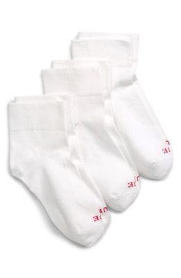 Hue Cotton Body 3-Pack Ankle Socks in White Pack