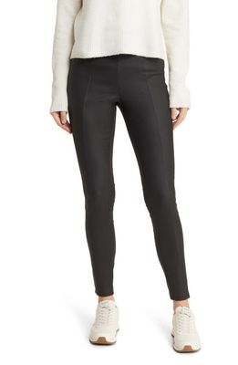 Hue High Rise Faux Leather Leggings in Black