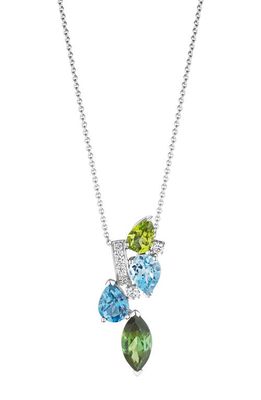 Hueb Amazonia Diamond Gemstone Pendant Necklace in White Gold
