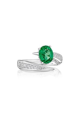 Hueb Emerald & Diamond Pavé Open Ring in White Gold