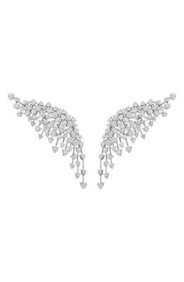 Hueb Luminus Diamond Wing Earrings in White Gold