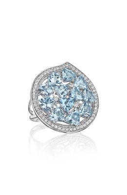 Hueb Mirage Aquamarine & Diamond Ring in White Gold