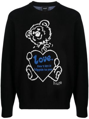 Huf Bad News patterned-intarsia sweatshirt - Black