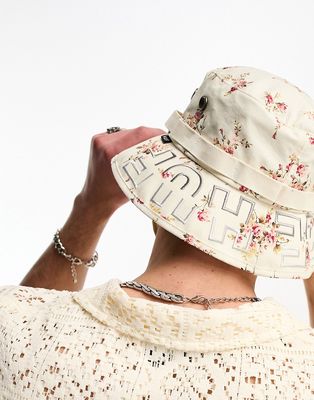 HUF field boonie hat in white with all over floral print - part of a set