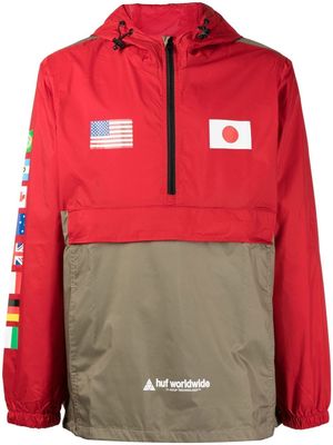 Huf Flags pullover jacket - Red
