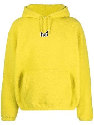 Huf Griffith logo-embroidered Sherpa-fleece hoodie - Yellow