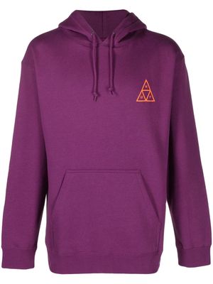 Huf logo-print drawstring hoodie - Purple