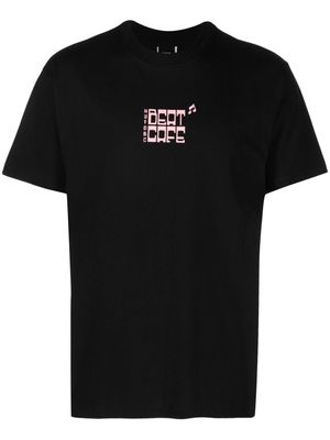Huf slogan-print cotton T-shirt - Black