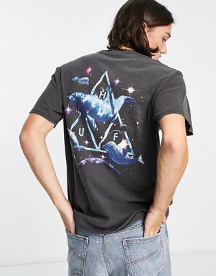 HUF space dolphins backprint t-shirt in black