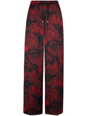 HUGO abstract-print straight-leg trousers - Red