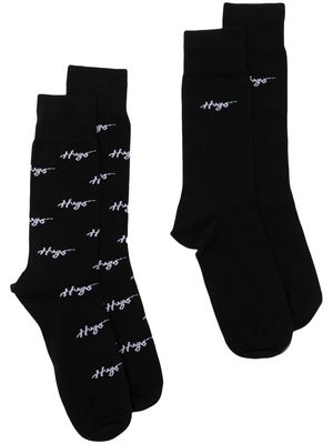HUGO all-over logo socks - Black