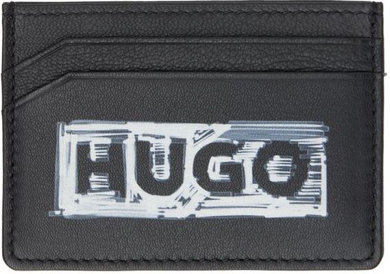 Hugo Black Printed Card Holder