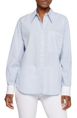 HUGO BOSS Bottina Stripe Stretch Cotton Button-Up Shirt in Blue Dust Fantasy