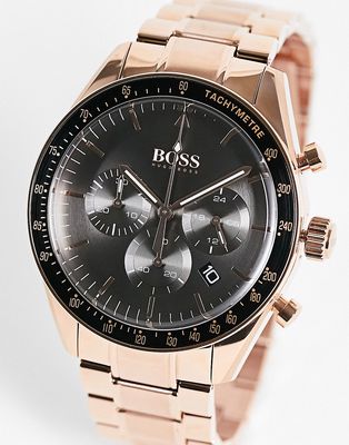 Hugo Boss Trophy watch in rose gold