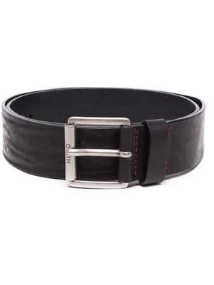 HUGO buckle-fastening leather belt - Black
