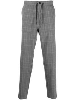 HUGO checked tapered drawstring trousers - Grey