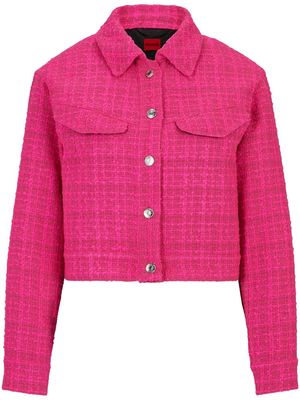 HUGO cropped tweed jacket - Pink