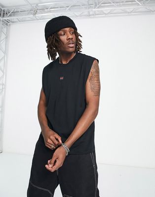 HUGO Dankto232 box logo tank top in black