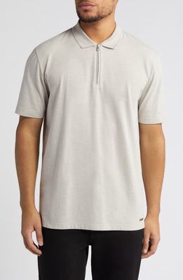 HUGO Dekok Zip Polo in Light Grey